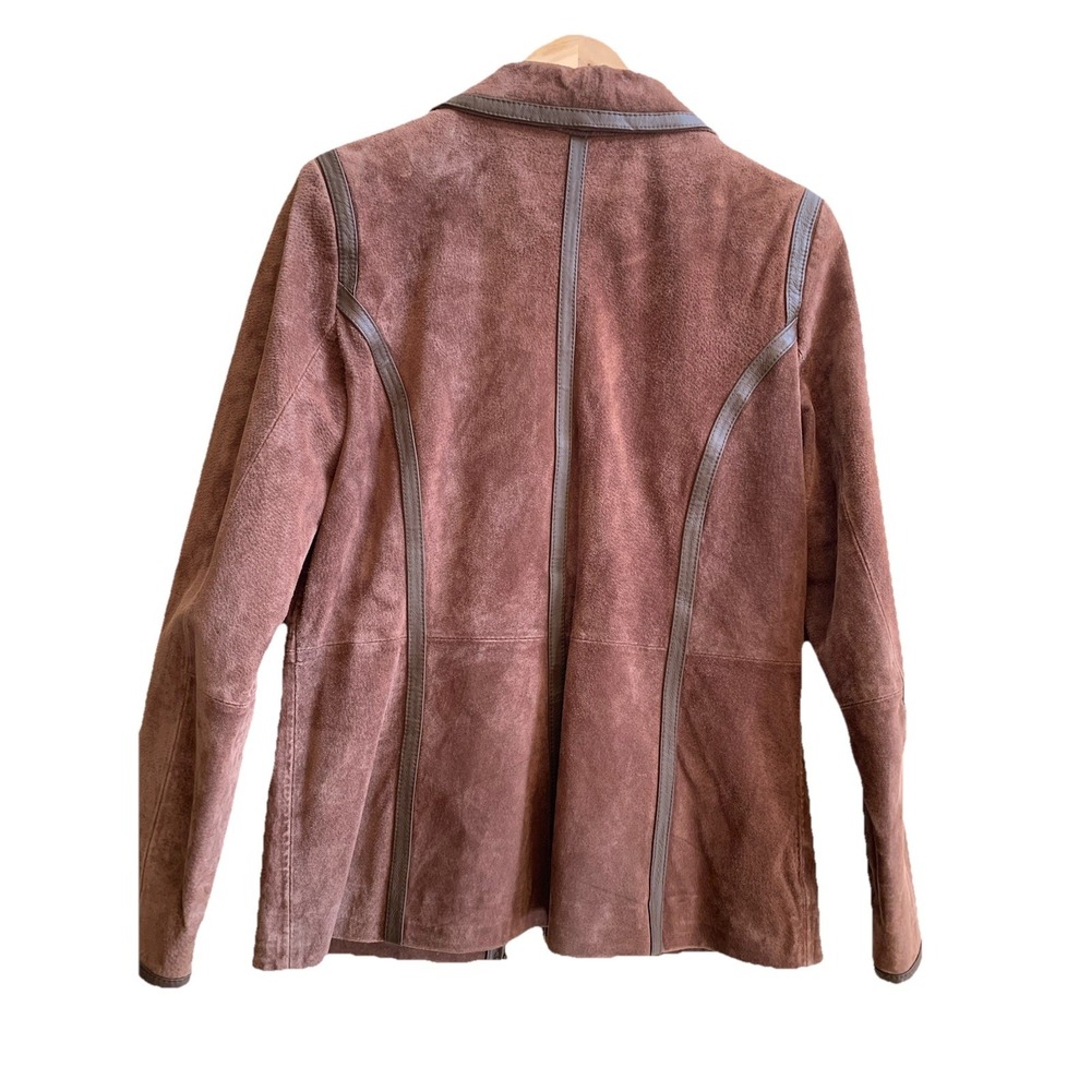 Mens Small Bagatelle Vintage Leather Zip Up Jacket  (ZIPPER BROKEN) russet brown - Picture 7 of 16
